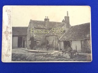 Social History Rural House Man Relaxing Stone Wall Build Old Cabinet Card