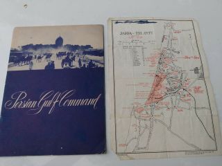 Vintage Ww2 Us Army 1944 Persian Gulf Command Booklet And Map