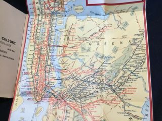 Vintage Antique 1923 York City Subway Rapid Transit Map Great Color & Cond. 3