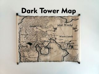 Mid - World Map,  The Dark Tower Map Scroll,  End - World Map,  Handmade Roland 