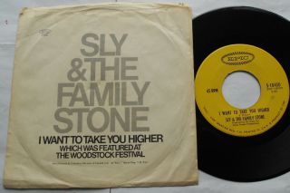 Sly &the Family Stone I Want To Take You Higher Ex Canada 1969 Ps Woodstock 45