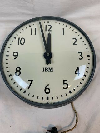 Vintage Ibm Wall Clock Rare 14 " Model 90520? - B898