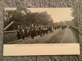 Vintage Postcard Of Parade Of The Volunteer Sellersville Fire Co.  No.  1,  Pa