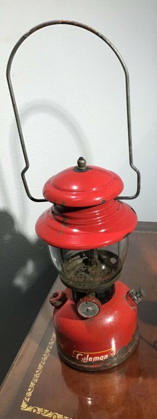 Vintage 2 - 52 Red Coleman 200a Black Collar Lantern Globe Rare