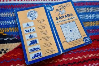 Vintage Sahara Map: Michelin 152 (1948) Includes Hunting And Leclerc Ww2 Routes