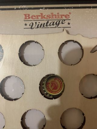 USA Beer Cap Map Birch Wood Berkshire Vintage Holds 50 Bottle Caps 3