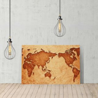 Decorative Canvas Print United Design World Map Wall Décor Ready To Hang