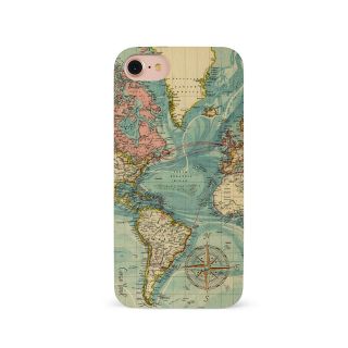 Wooden Cell Phone Case Cover Uv Colored Wood Vintage Map Compass Iphone 11 Pro X