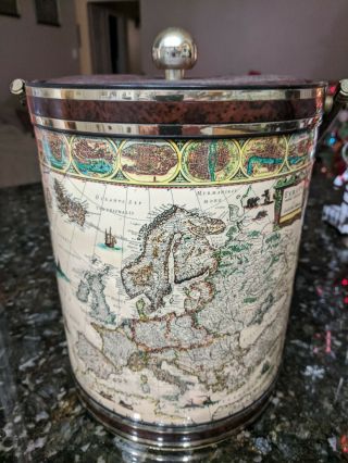 Vintage Shelton Ware Ice Bucket With World Map Design