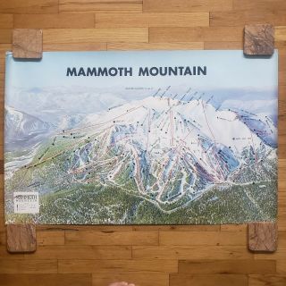 Mammoth Mountain Ski Resort Trail Map Poster Travel Art California Vintage Vtg