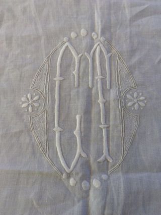 Monogrammed French Fine Linen Marriage Sheet