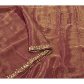 Sanskriti Vintage Dark Red Sarees Pure Silk Hand Beads Woven Sari Premium Fabric