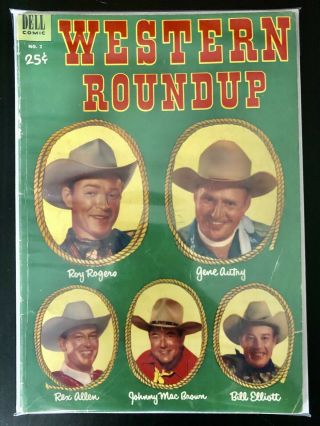 (2) Giant Western Roundup - Dell Comics - GOLDEN AGE - Gene Autry & Roy Rogers 3