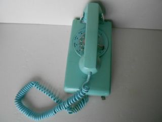 Vintage 08/65 Bell System Blue Rotary Wall Telephone Model 554 (non - Modular)