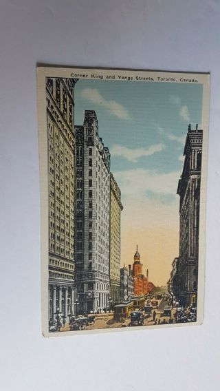 Postcard Vintage King And Yonge Street Toronto Ontario