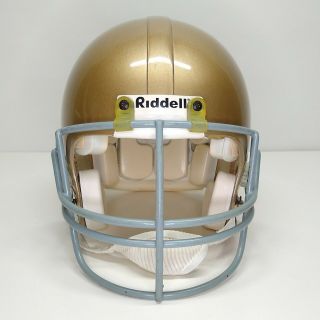 Vintage Notre Dame Fighting Irish Riddell Authentic VSR2 Gold Football Helmet XL 2