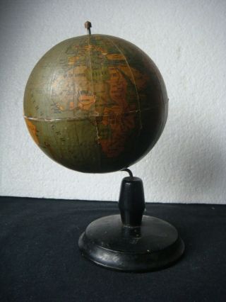 Rrr Rare Antique Vintage Map Of The Earth Desk Globe Globus