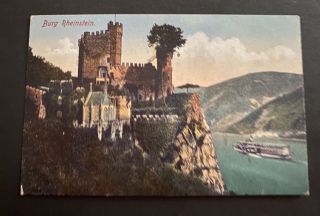 Burg Rheinstein Germany Vintage 1918 Postcard