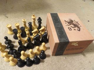 Vintage Allan Troy Chess - Drueke 36 Mixed Weight,  W/ " El Leon " Box 2/3 4/30