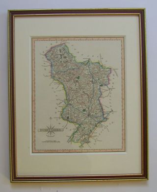 Derbyshire: Antique Map By John Cary,  C1809