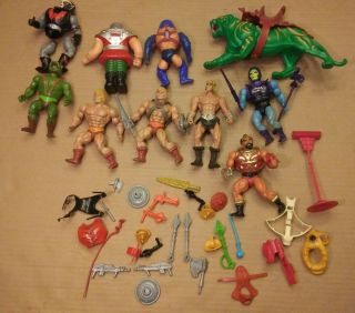 Vintage He - Man Motu Figures Weapons Accessories Some 1981,  1982,  1983 & 1984