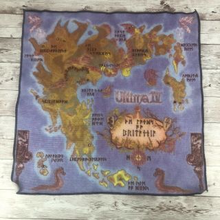 Cloth Map From Ultima 4 Iv Quest Of The Avatar (commodore 64 Game Vintage 1985)