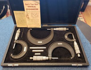 Vintage Central Tool Co.  Micrometer Set W/ Case - - Auburn Ri
