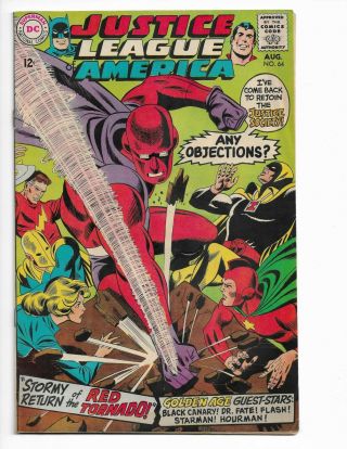 Justice League Of America 64 - F,  6.  5 - 1st Silver Age Red Tornado (1968)