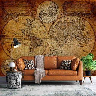 3d Vintage World Map Self - Adhesive Removable Wallpaper Murals Wall