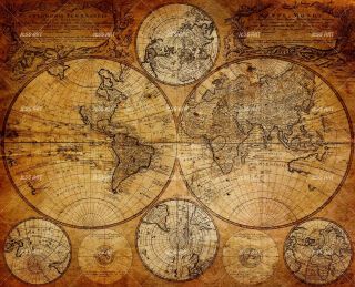 3D Vintage World Map Self - adhesive Removable Wallpaper Murals Wall 3