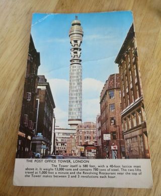 Vintage 1967 The Post Office Tower London Postcard
