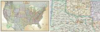 Large United States Us Wall Map Road Travel Hanging Poster Mural Laminated 24x36