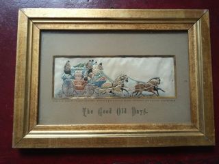 Stevengraph " The Good Old Days " - Framed With Sales Doc