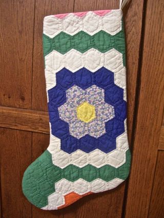 Stocking From 1920 - 30s Quilt Grandmother 