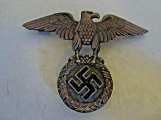 Metal Vintage Third Reich War Eagle Emblem 4 3/2 " Wingspan For Uniform