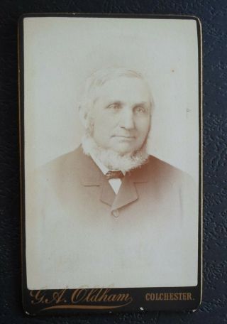 Cdv - Man With White Beard By G A Oldham Colchester Carte De Visite