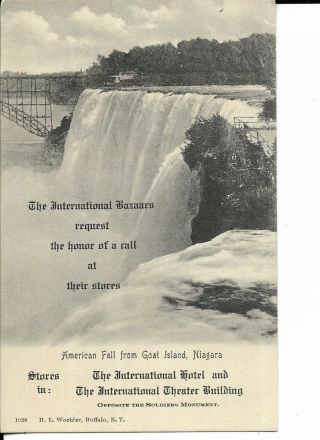 Advertising Postcard - International Bazaars,  Goat Island,  Niagara,  United State