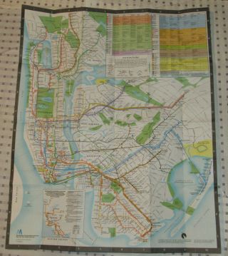 Vintage 1979 Nyc Subway Map,  Revised 1985 York City System Map Mta