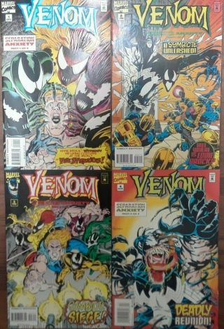 Venom: Separation Anxiety 1,  2,  3 & 4 (1994 - 1995,  Marvel) Complete Set