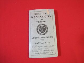 Vintage Heart Of America Automobile Club Of Kansas City And Vicinity Map