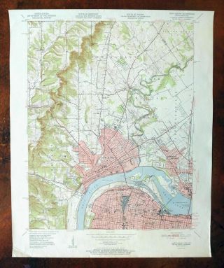1951 Albany Indiana Kentucky Vintage Usgs Topo Map Louisville Topographic