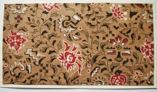 Antique Chintz (printed Cotton) Textile Fragment - Flower Pattern