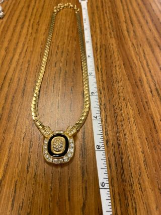 Auth.  Vintage Christian Dior Gold Tone Pendant Necklace.