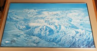 Vintage Hal Shelton Colorado Ski Country Topical Map 34.  5 " X 19.  5 " On Foam Board