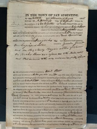 Republic Of Texas Land Transfer Certificate Zavalla San Augustine Alamo 1835