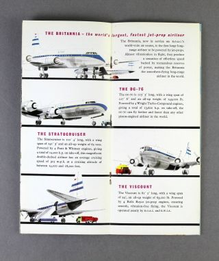 BOAC ATLANTIC VINTAGE AIRLINE SALES BROCHURE 1956 B.  O.  A.  C.  ROUTE MAP CABIN PICS 2