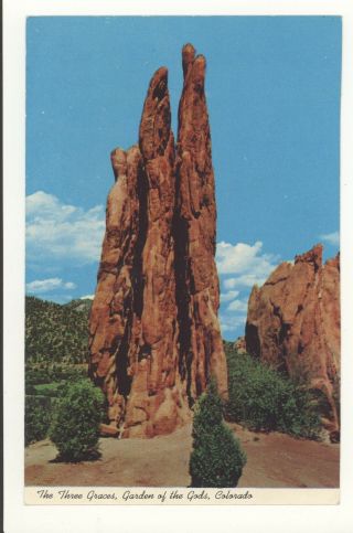 Vintage Postcard Three 3 Graces Garden Of The Gods Colorado Springs Colorado Co