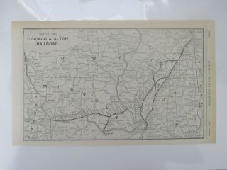 Vintage Map Of Chicago & Alton Railroad 1904