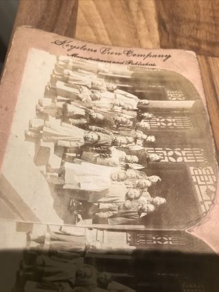 Stereo View Cards Chinese Boxer Rebellion Prisoner Chinese School Children 1900 3