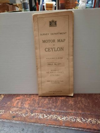 Vintage 1936 Motor Map Of Ceylon